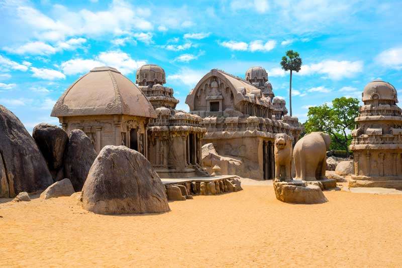 De Pancha Rathas in Mahabalipuram<br>