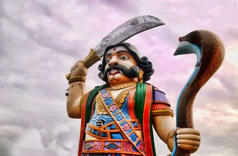 Demon Mahishasura standbeeld in Mysore<br>