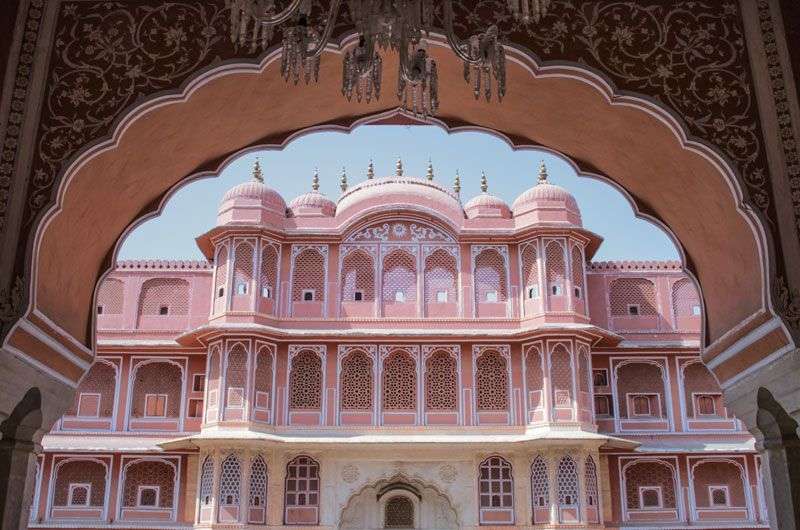Jaipur, ook wel de 'roze stad'<br>