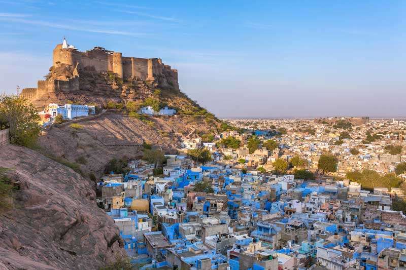 Mehanrangarh Fort bij Jodhpur<br>