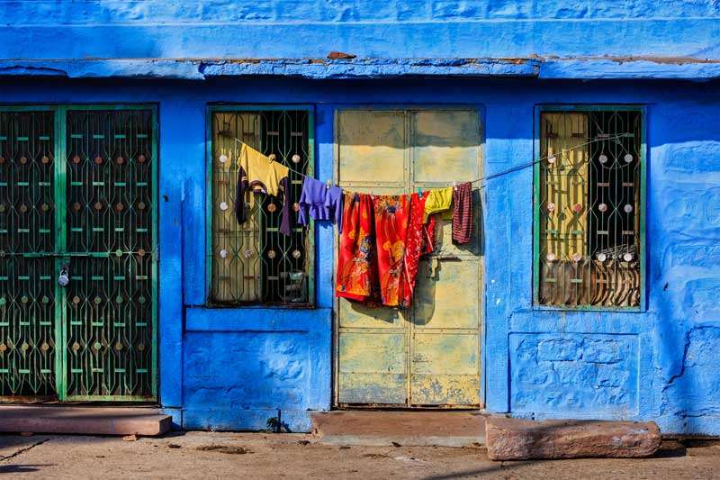 Jodphur staat bekend om de blauwe huizen<br>