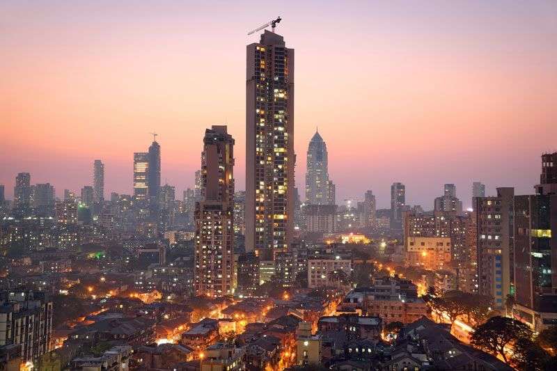 Uitzicht op het moderne Mumbai